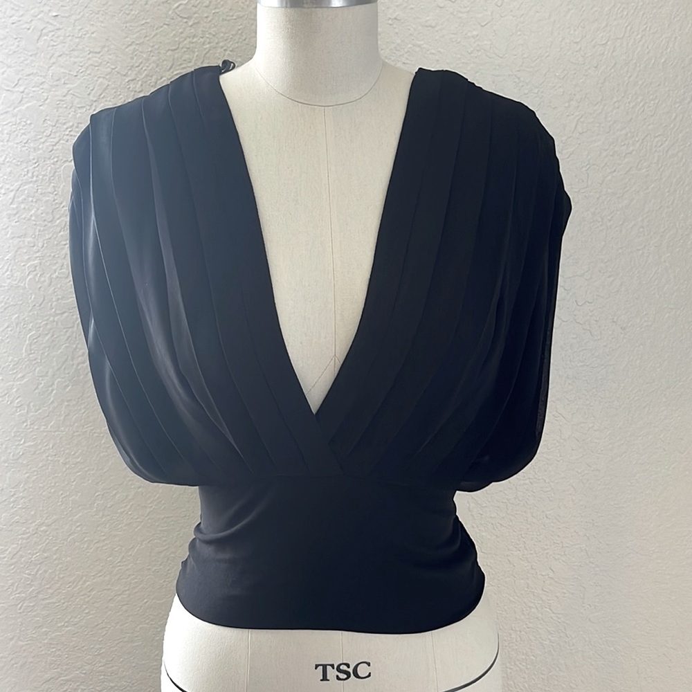 Black Deep V-Neck blouse